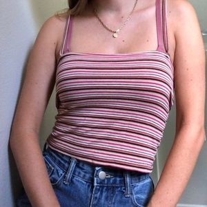 Pink Stripped Tank Top